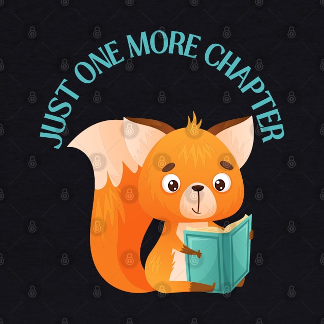 Animal reading book Just one more chapter I Love Books Bookoholic by BoogieCreates